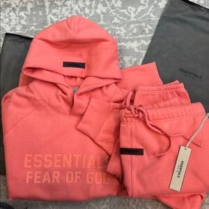 Essentials Fear of God - Coral Hoodie and Sweatpants Set - XL - NWT